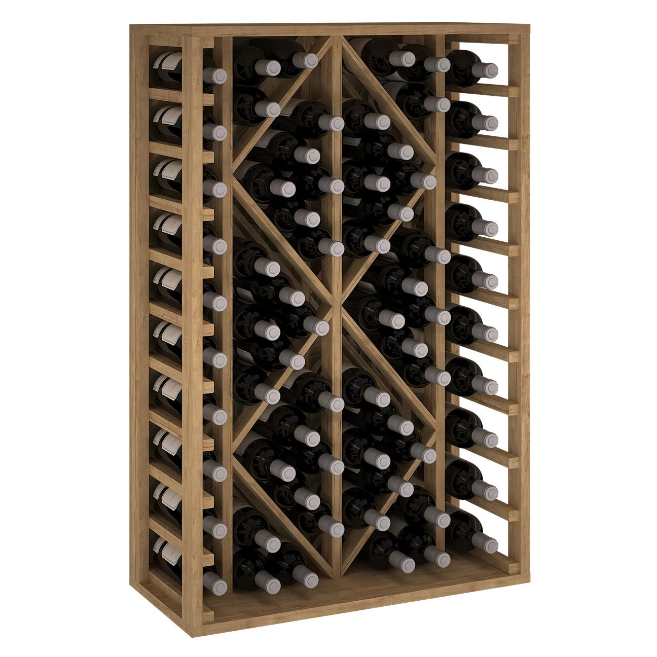 Weinregal aus Kiefernholz mit Rauten für 68 Flaschen, Expovinalia Godello EX2530