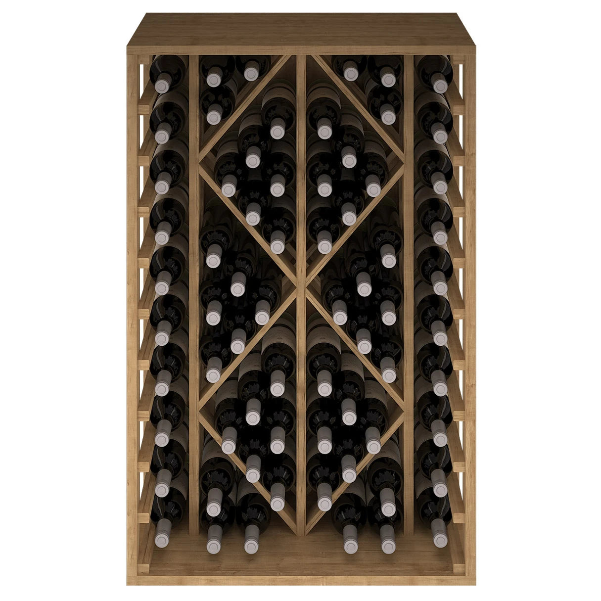 Weinregal aus Kiefernholz mit Rauten für 68 Flaschen, Expovinalia Godello EX2530