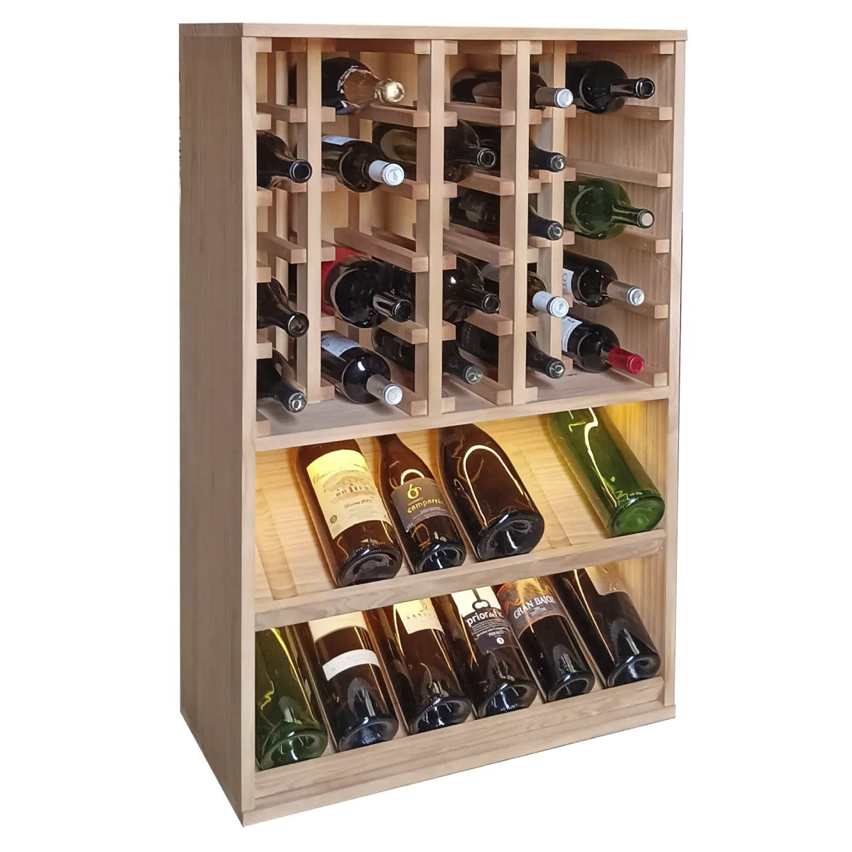 Weinregal für 37 Magnumflaschen Expovinalia Villafranca Godello 2094 – Kiefer in heller Eichenoptik – EX2094