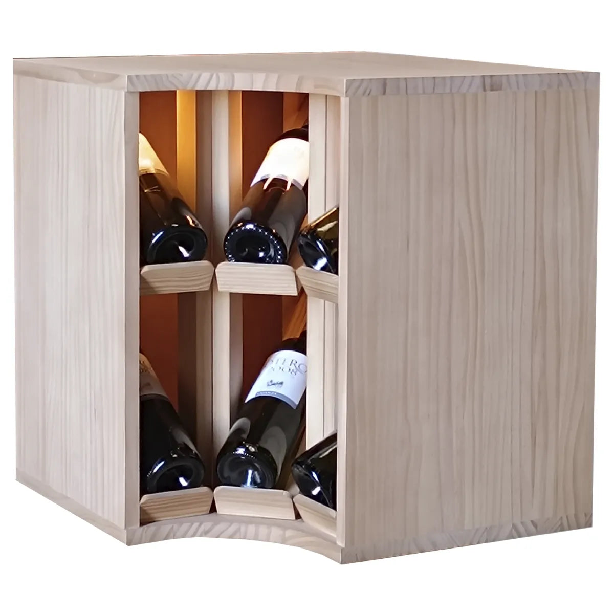 Wine rack for 6 bottles Expovinalia Villafranca Godello 2298 – Pine with light oak finish – EX2298
