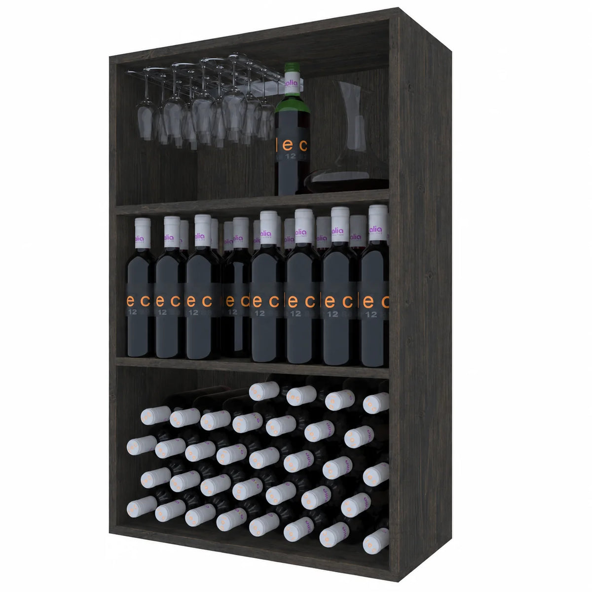 Wine rack for 96 bottles Expovinalia Corullón Godello 2523 – Black pine – BX2523