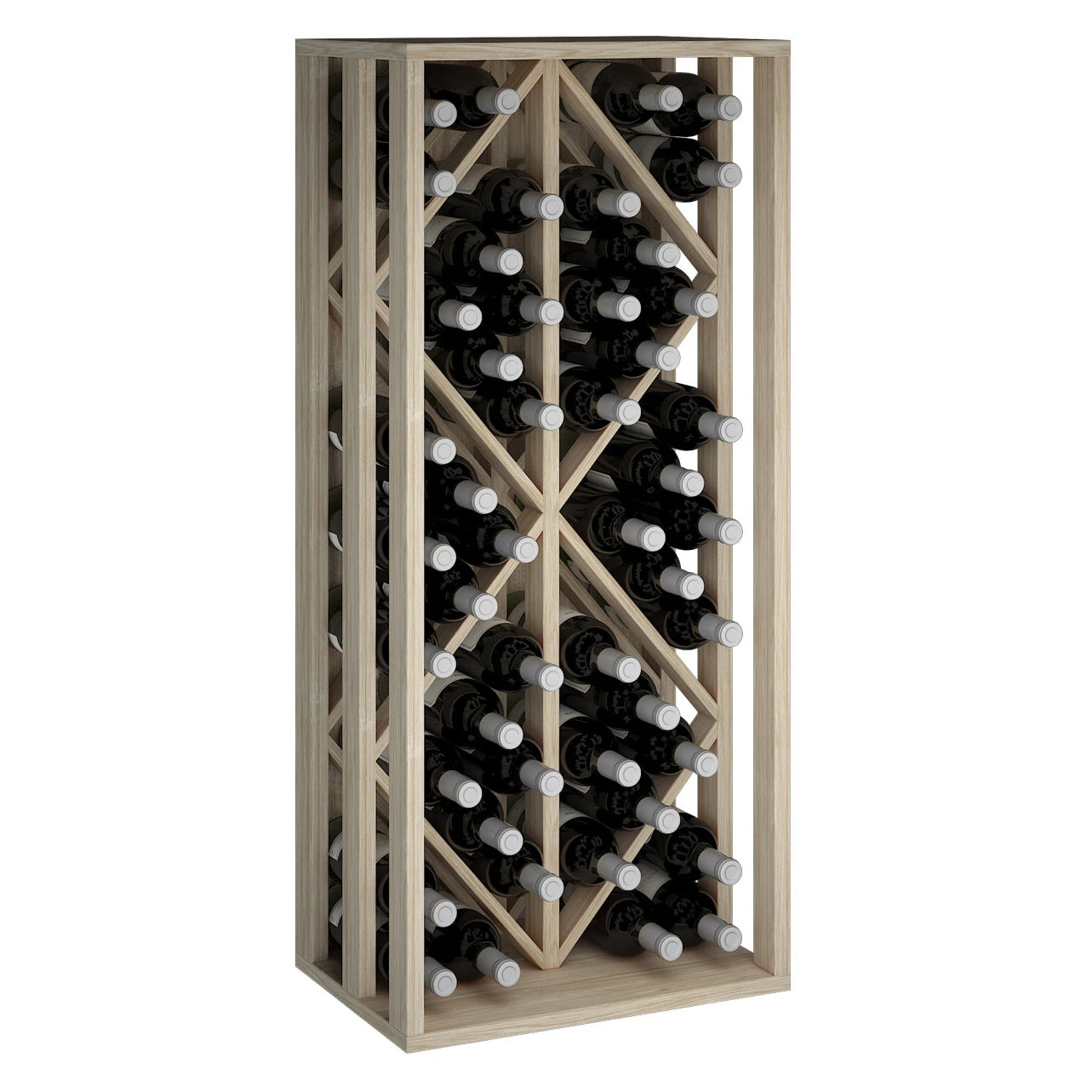 Weinregal aus Eichenholz mit Rauten für 48 Flaschen, Expovinalia Godello ER2532