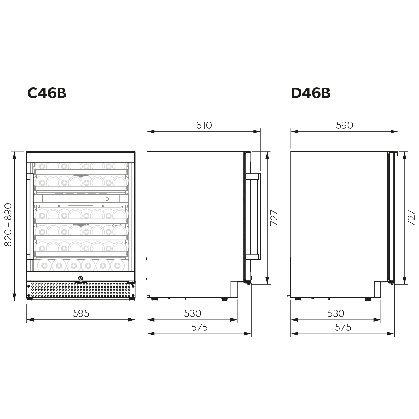 Weinkühlschrank Dometic 46 Flaschen D46B