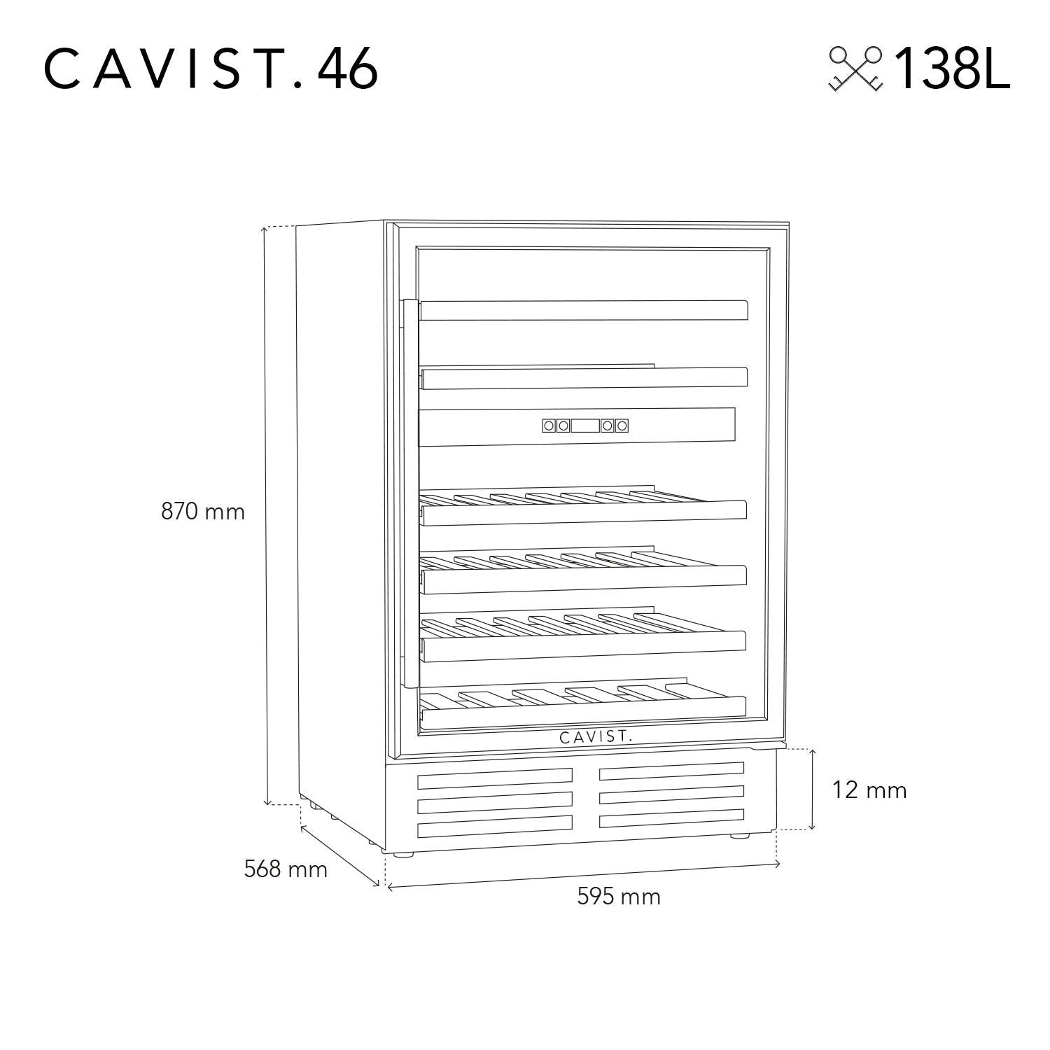 Weinkühlschrank 46 Flaschen CAVCED46