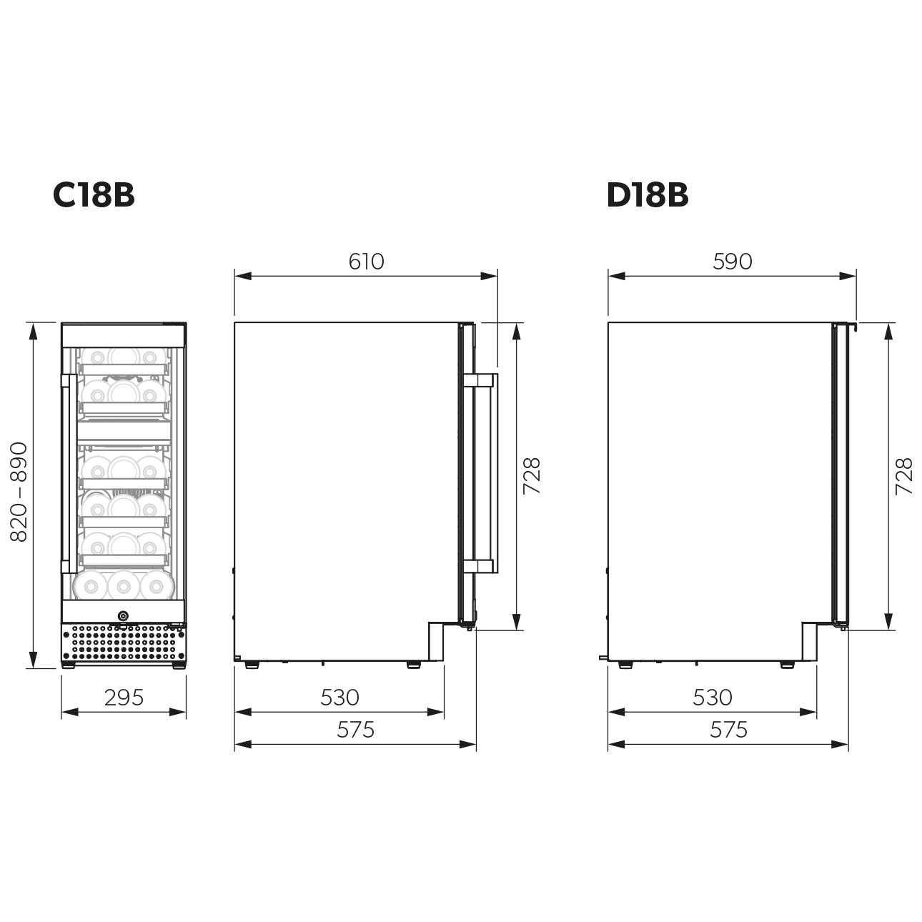 Weinkühlschrank Dometic 18 Flaschen D18B