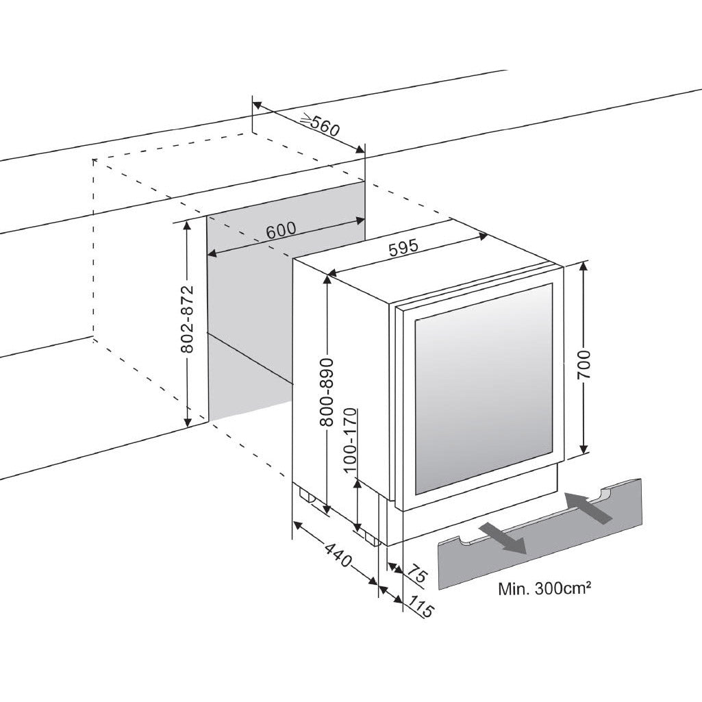 Weinkühlschrank 45 Flaschen mQuvée WineCave 700 60D Modern