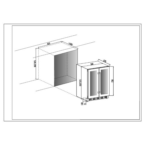 Weinkühlschrank 20 Flaschen Arctic Collection 60 Duo Fullglass Black