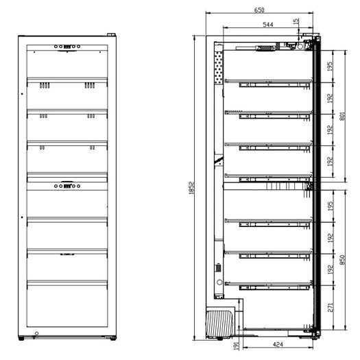Weinkühlschrank 180 Flaschen WineExpert 180 Fullglass Black