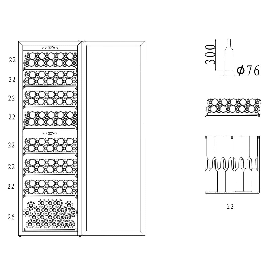 Wine refrigerator 180 bottles mQuvée WineExpert 180 Stainless