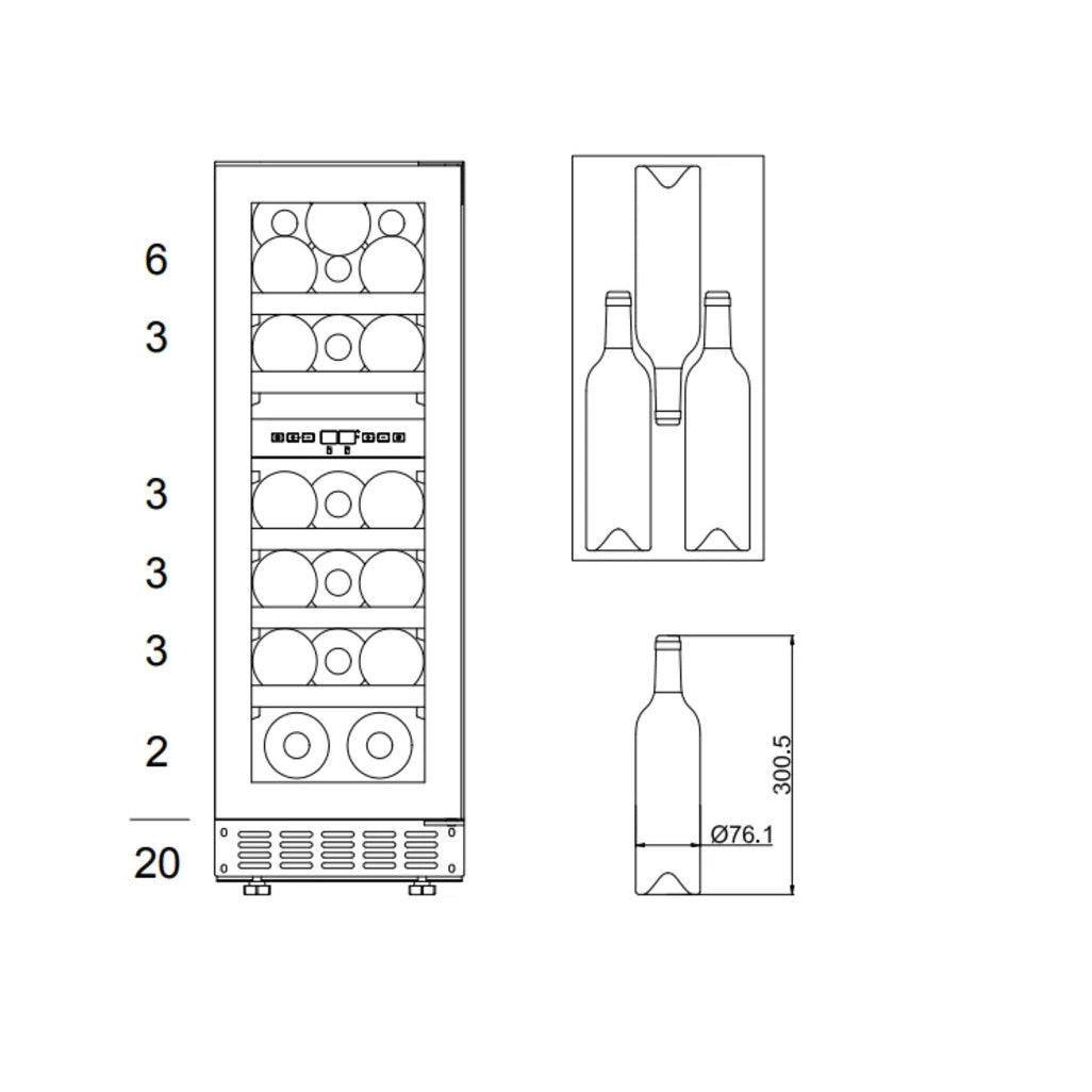 Wine refrigerator 20 bottles mQuvée WineCave 800 30D Stainless