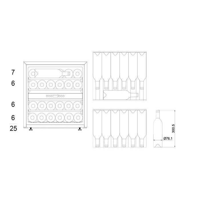 Weinkühlschrank 25 Flaschen WineKeeper 25D Stainless