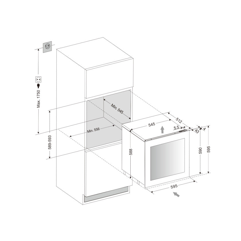 Weinkühlschrank 26 Flaschen WineKeeper Exclusive 25D Push/Pull FullGlass Black