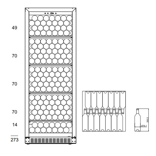 Wine climate cabinet 273 bottles mQuvée Velvet 220 Glass