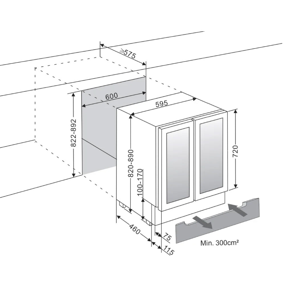 Weinkühlschrank 31 Flaschen mQuvée WineCave 60D2 Anthracite Black
