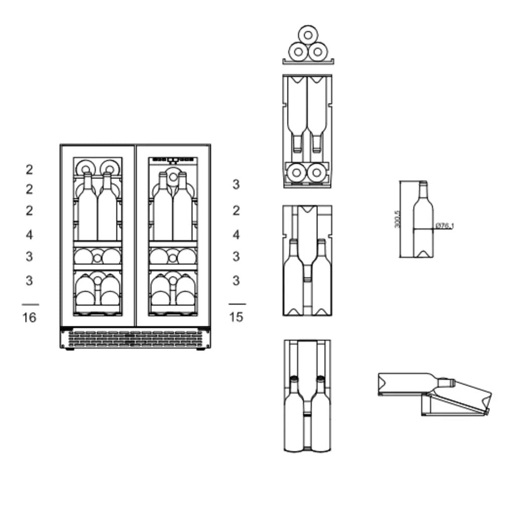 Weinkühlschrank 31 Flaschen mQuvée WineCave 60D2 Anthracite Black