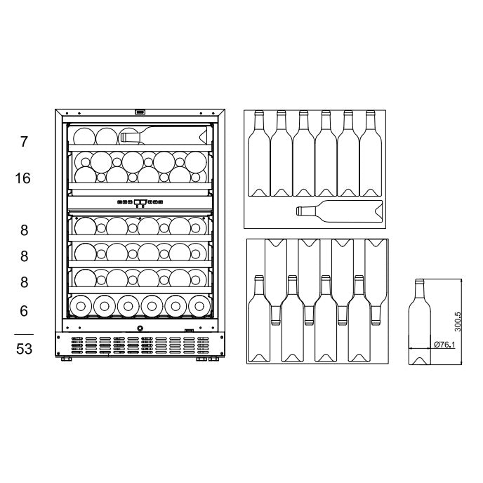 Weinkühlschrank 45 Flaschen WineCave 780 60D Panel Ready