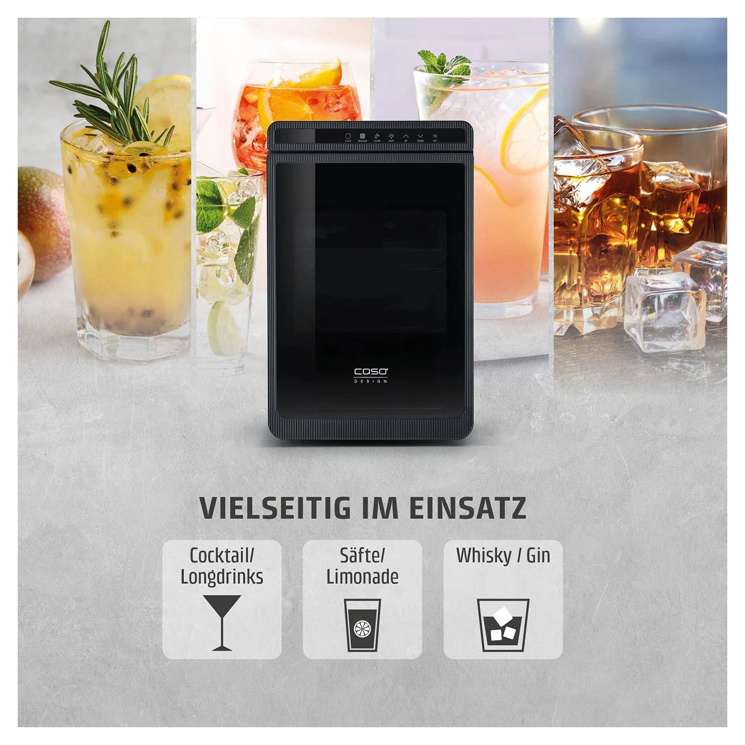 Eiswürfelbereiter CASO Design IceCube Pro für Cocktails, Säfte und Whisky