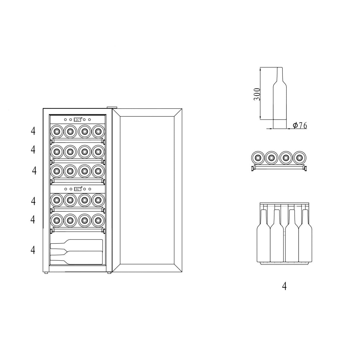 Wine refrigerator 24 bottles mQuvée WineExpert 24 Fullglass Black