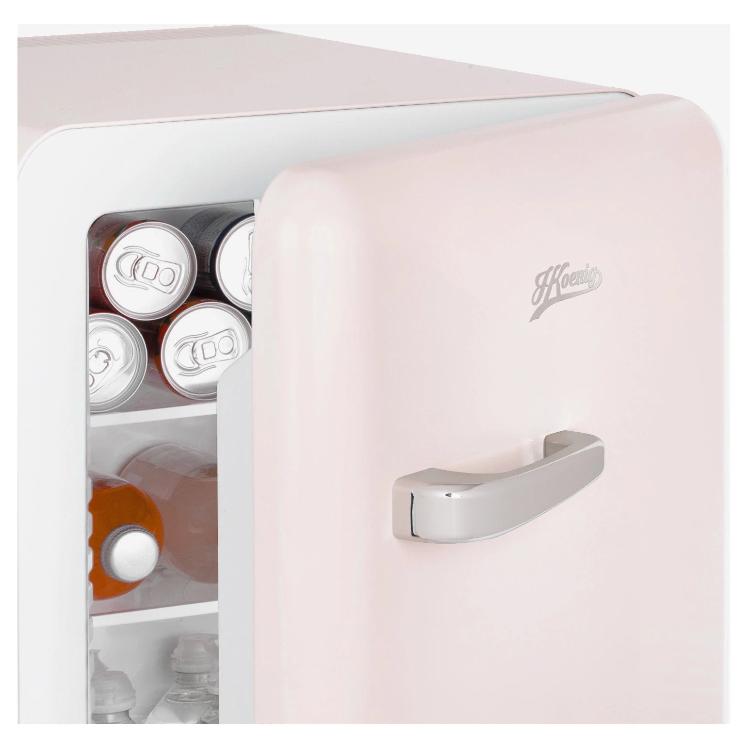 H.Koenig TOAD6 Mini Kühlschrank in Rosa mit Türfächern und kompaktem Innenraum