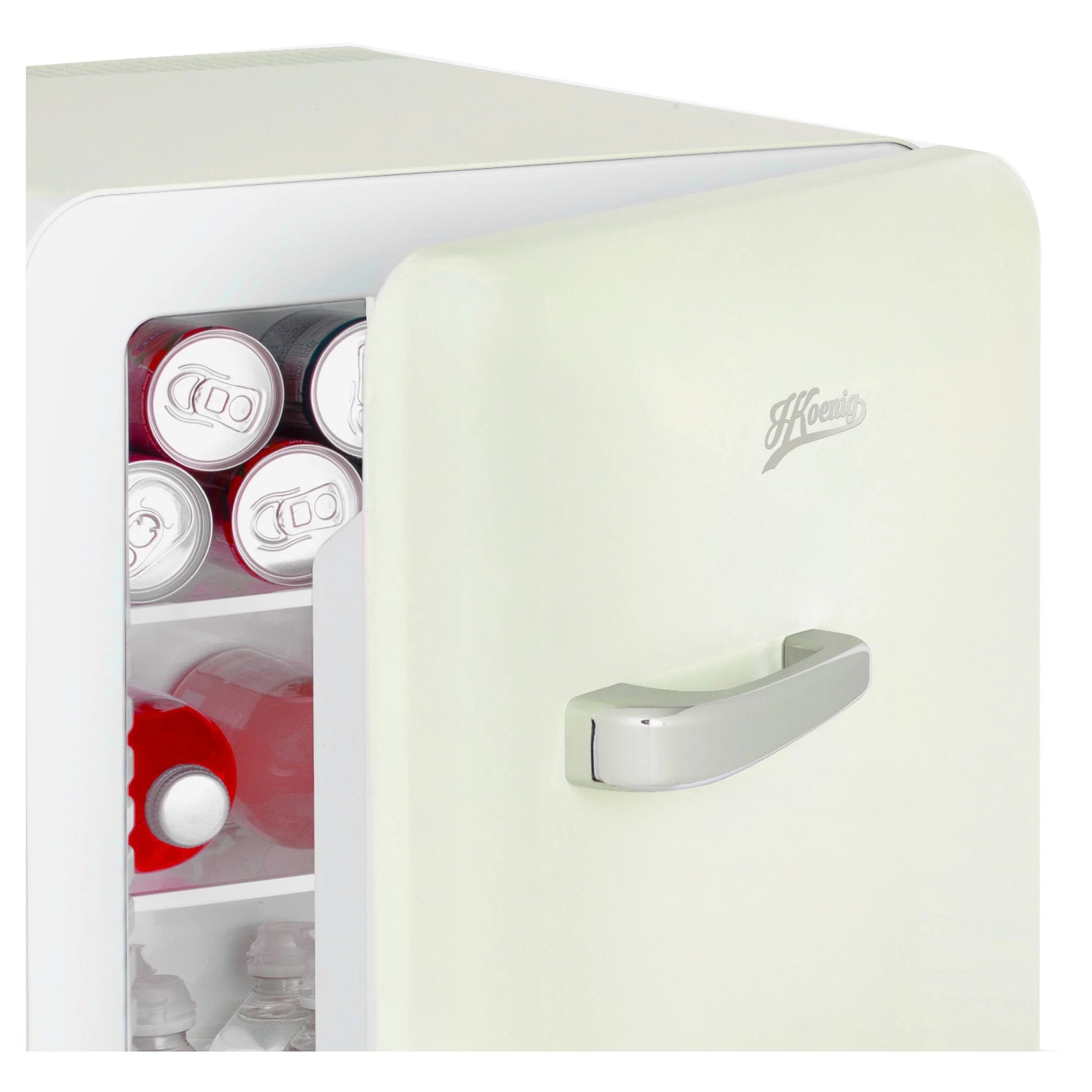 H.Koenig TOAD7 Retro Mini Kühlschrank in Grün mit verchromtem Griff