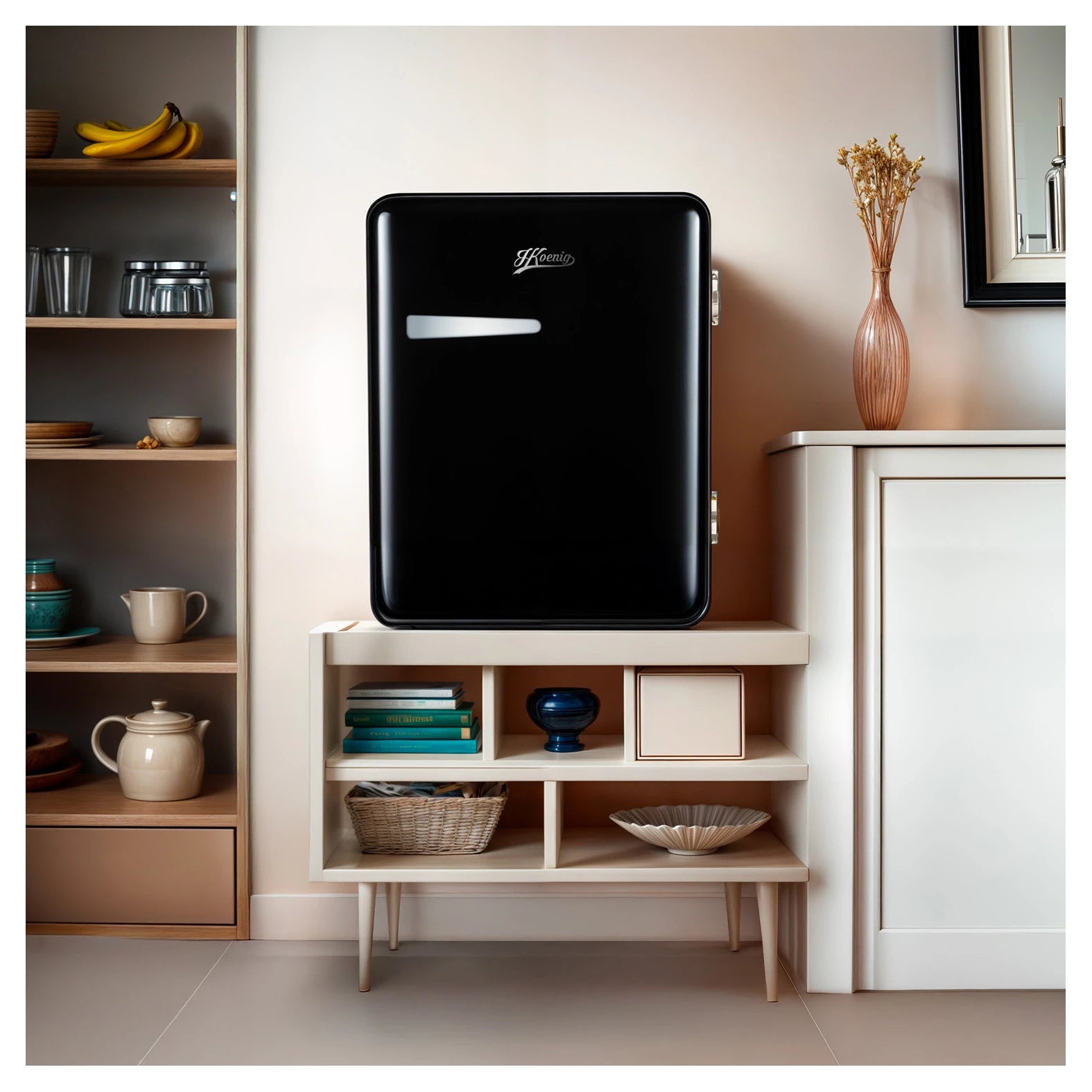 Retro Mini Kühlschrank H.Koenig TOAD9 schwarz