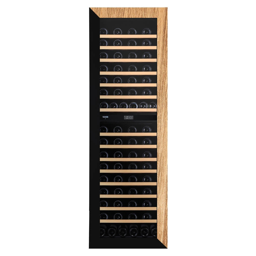 Dunavox Noble-109 Panel Ready Weinkühlschrank mit Holzfront und mehreren Weinregalen für bis zu 109 Flaschen