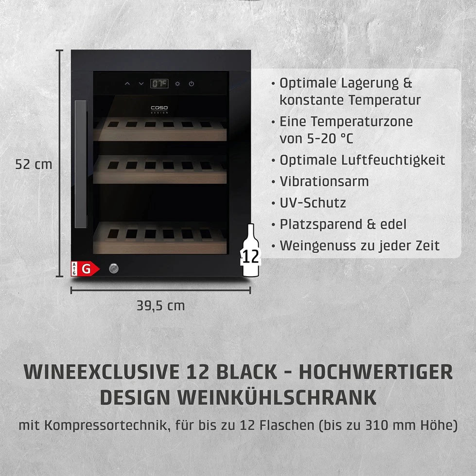 Weinkühlschrank 12 Flaschen Caso WineExclusive 12