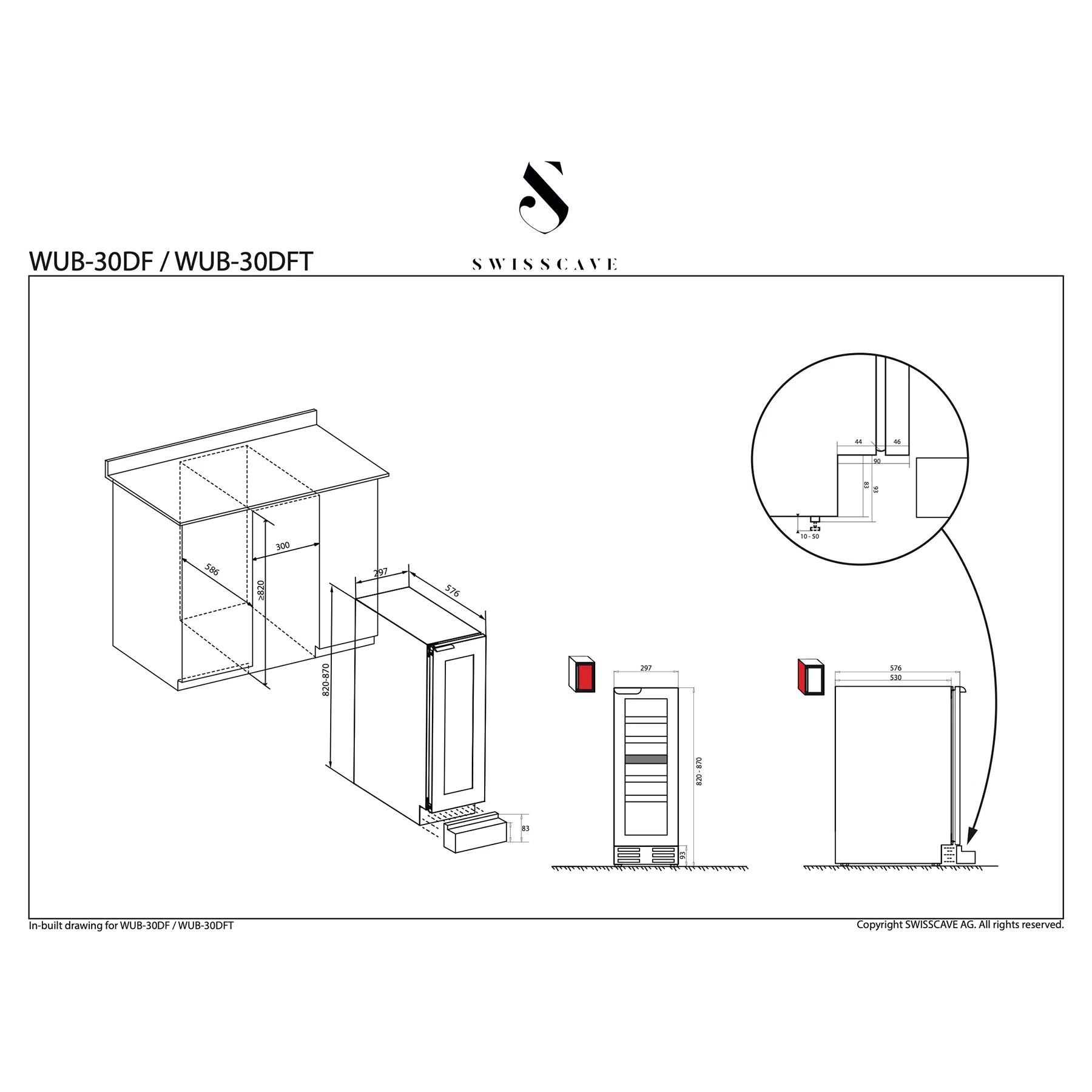 Weinkühlschrank 13 Flaschen Swisscave WUB-30DF