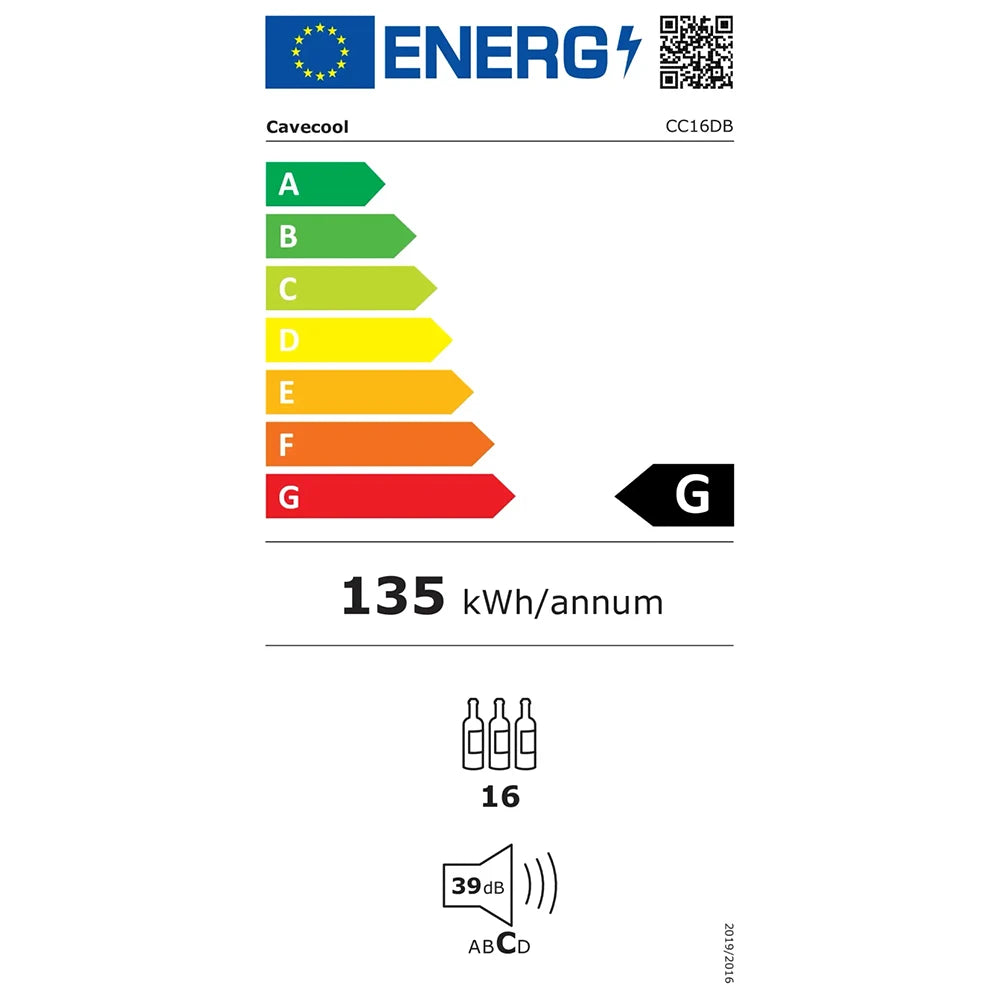 Wine Cooler 16 bottles Cavecool Joy Azurite CC16DB