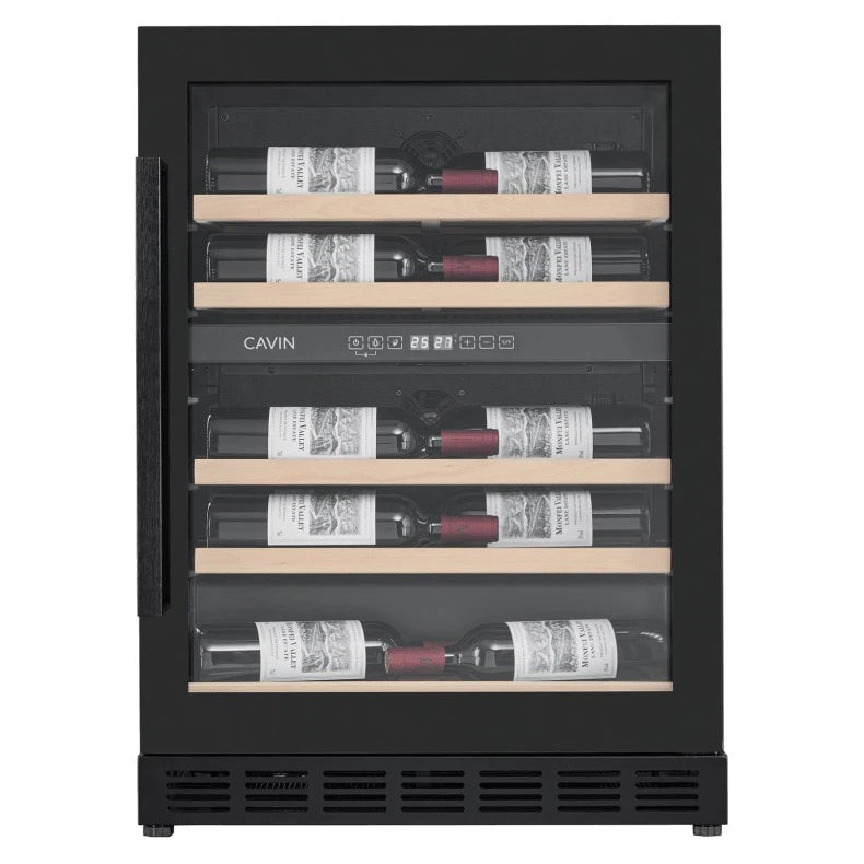 Wine Cooler 18 bottles Cavin Arctic Collection 60D Shallow Fullglass Black