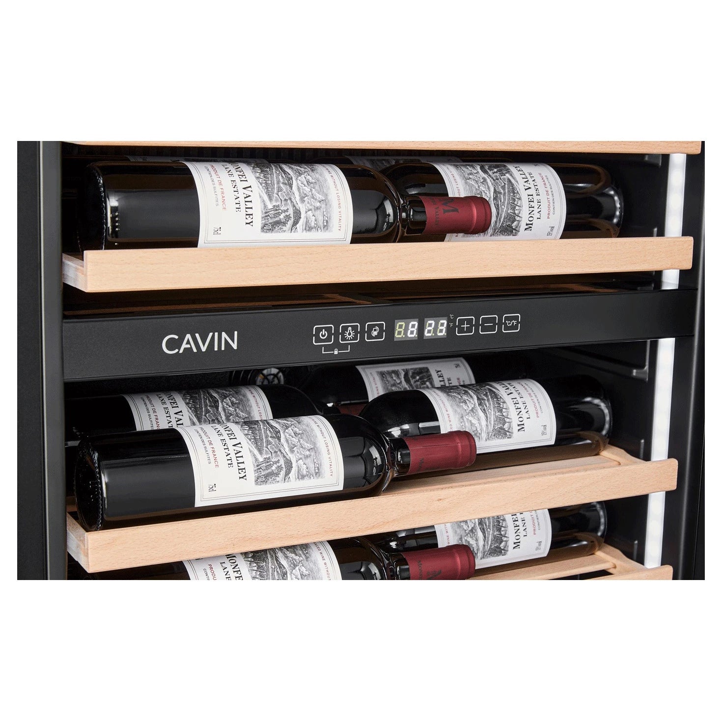Wine Cooler 18 bottles Cavin Arctic Collection 60D Shallow Fullglass Black