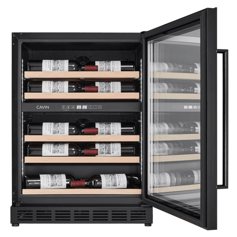 Wine Cooler 18 bottles Cavin Arctic Collection 60D Shallow Fullglass Black