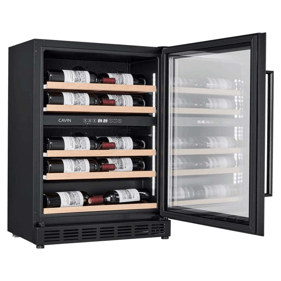 Wine Cooler 18 bottles Cavin Arctic Collection 60D Shallow Fullglass Black