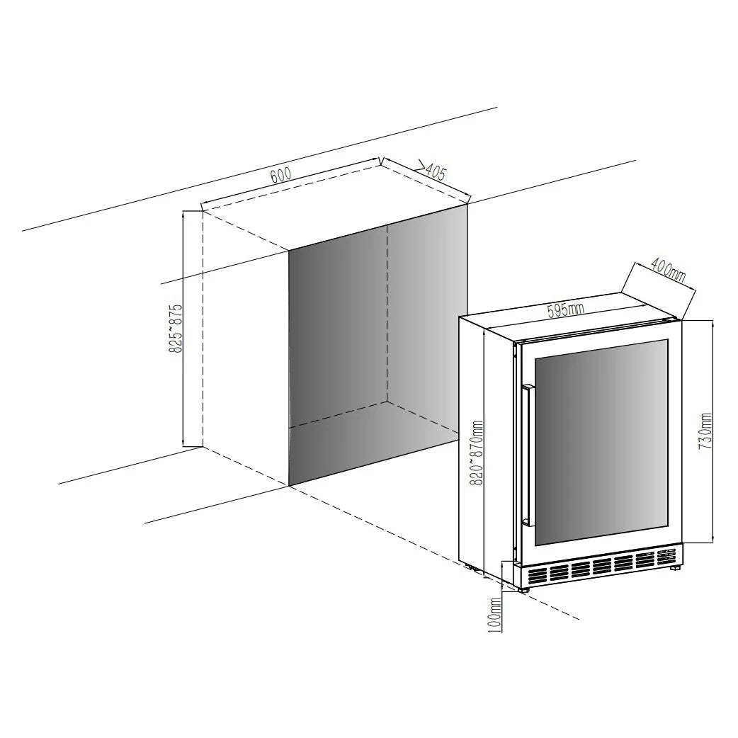 Wine Cooler 18 bottles Cavin Arctic Collection 60D Shallow Fullglass Black