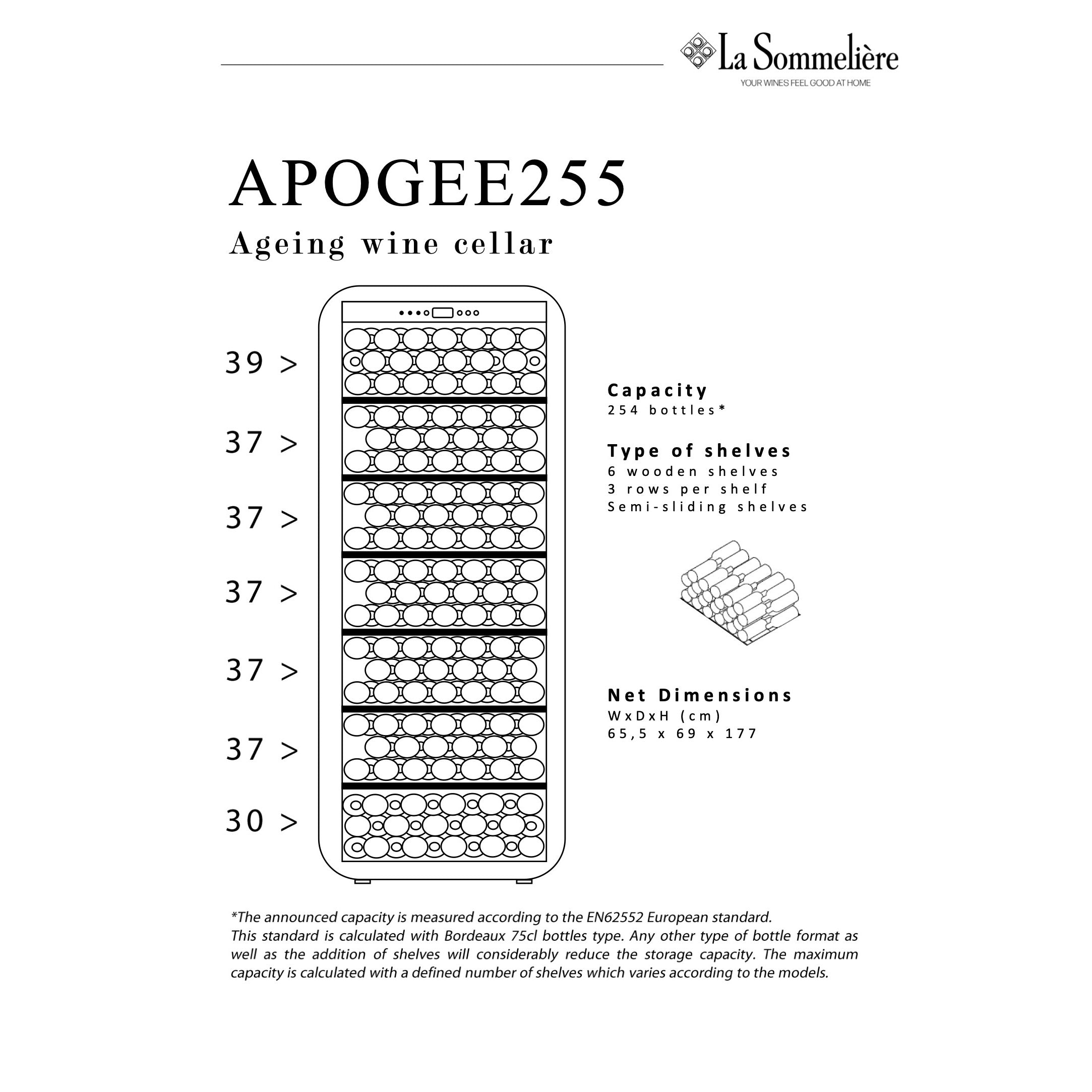 Wine cooler La Sommelière 254 bottles APOGEE 255