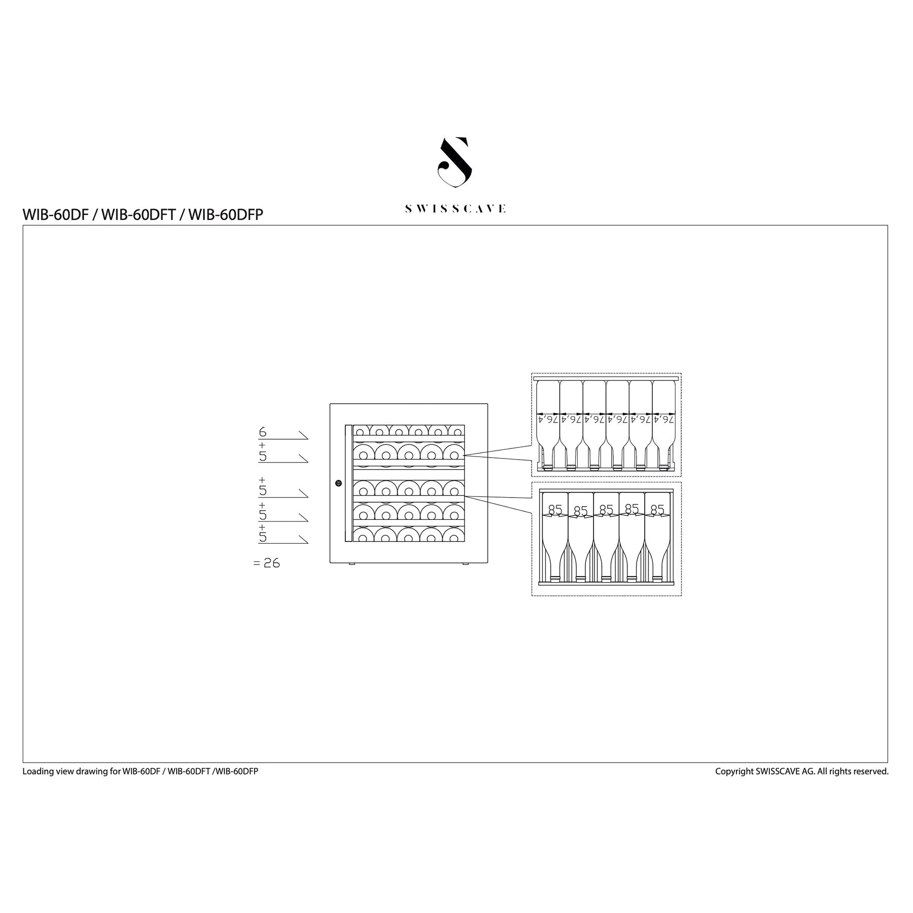 Wine Cooler 26 bottles Swisscave WIB-60DF