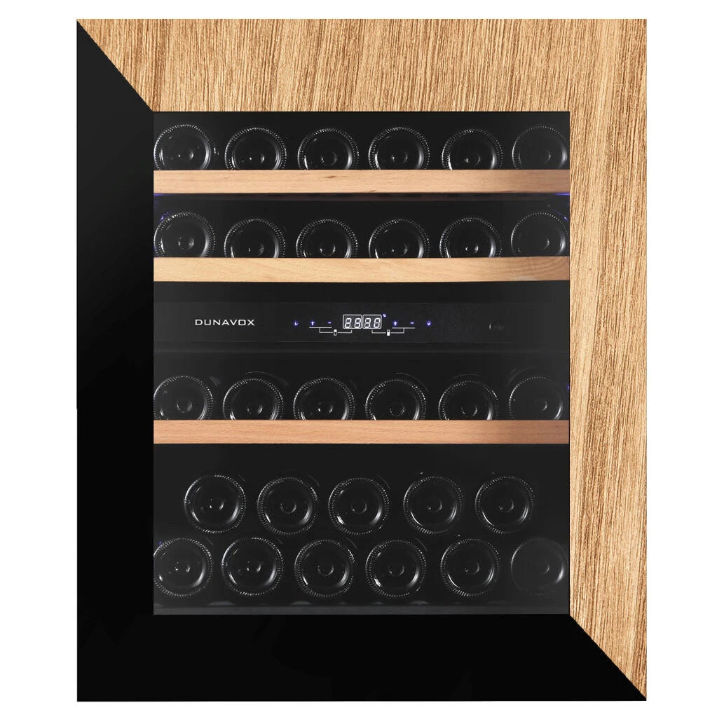 Dunavox Horizon-32.TO Panel Ready Weinkühlschrank mit Holzfront, Holzregalen und digitalem Display, integriert