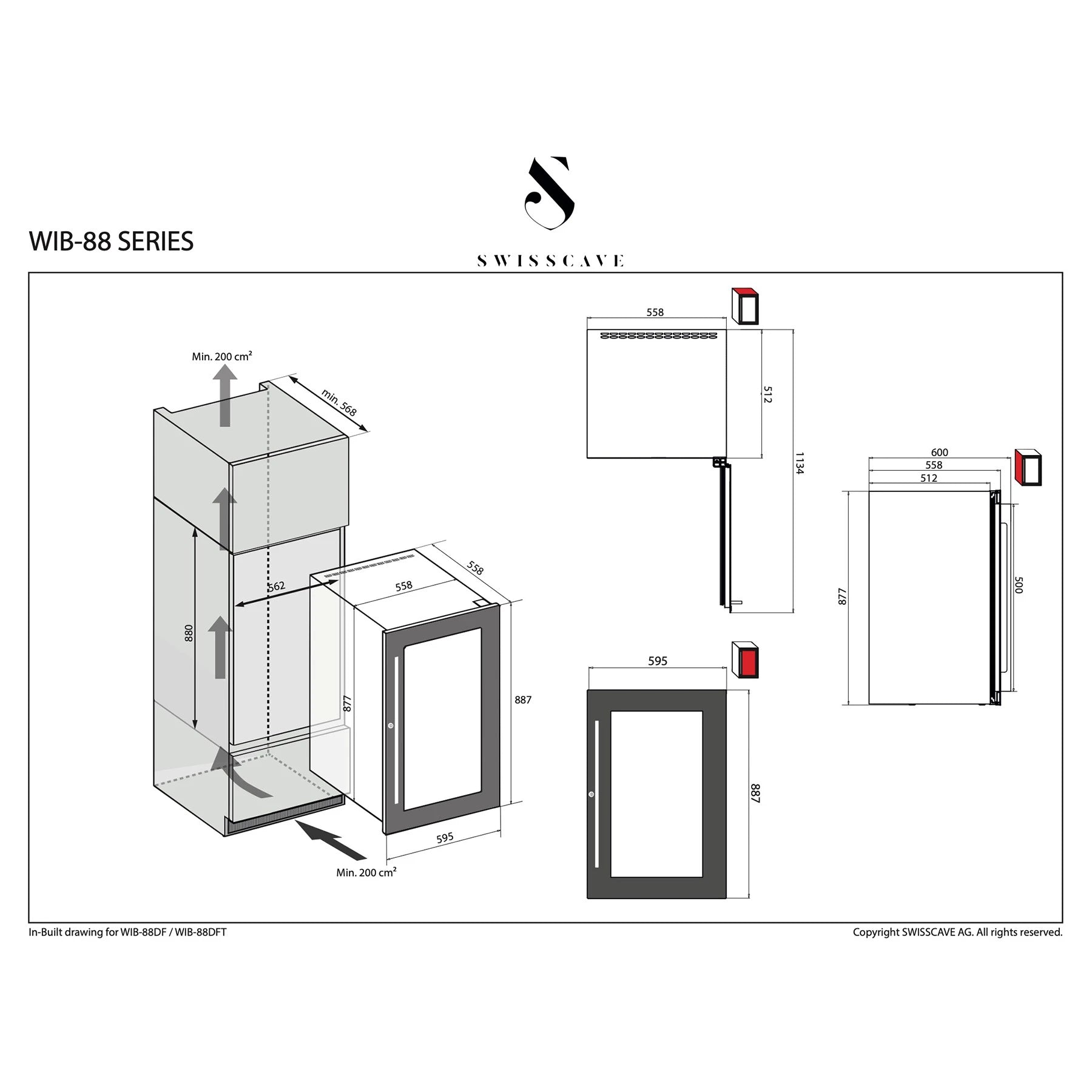 Weinkühlschrank 40 Flaschen Swisscave WIB-88DF