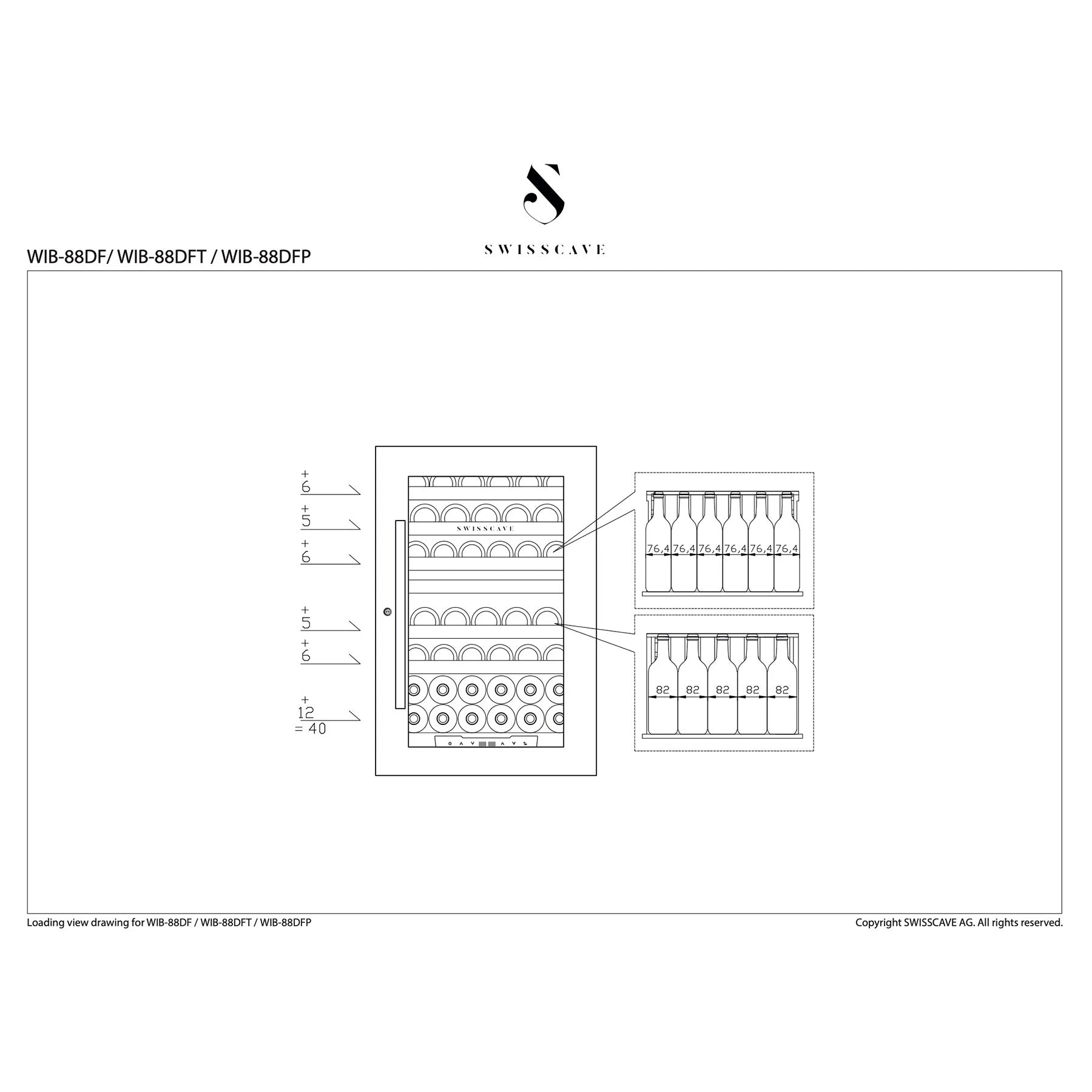Weinkühlschrank 40 Flaschen Swisscave WIB-88DF