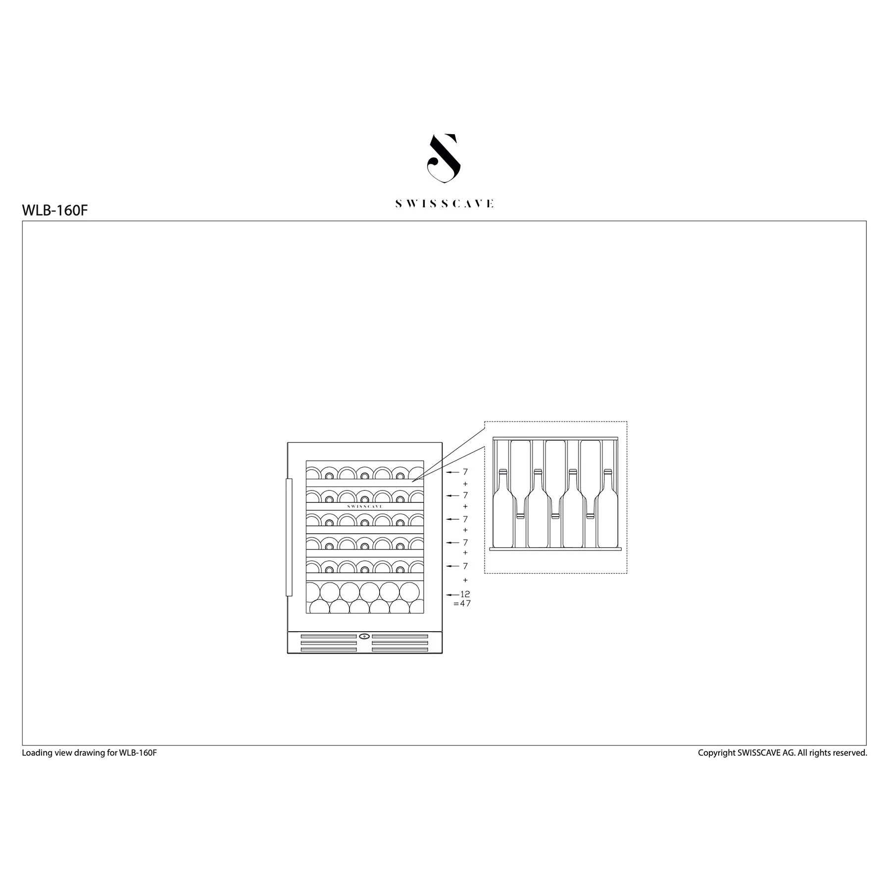 Weinkühlschrank 47 Flaschen Swisscave WLB-160F