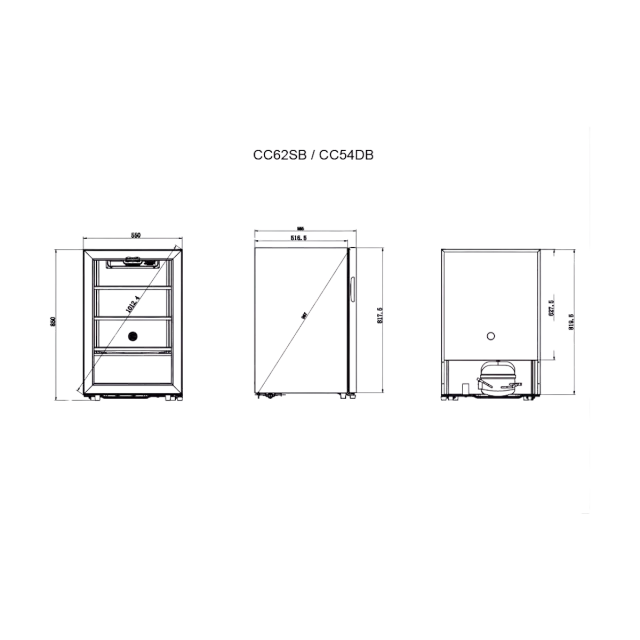 Weinkühlschrank 62 Flaschen Cavecool Chill Topaz CC54DB-1