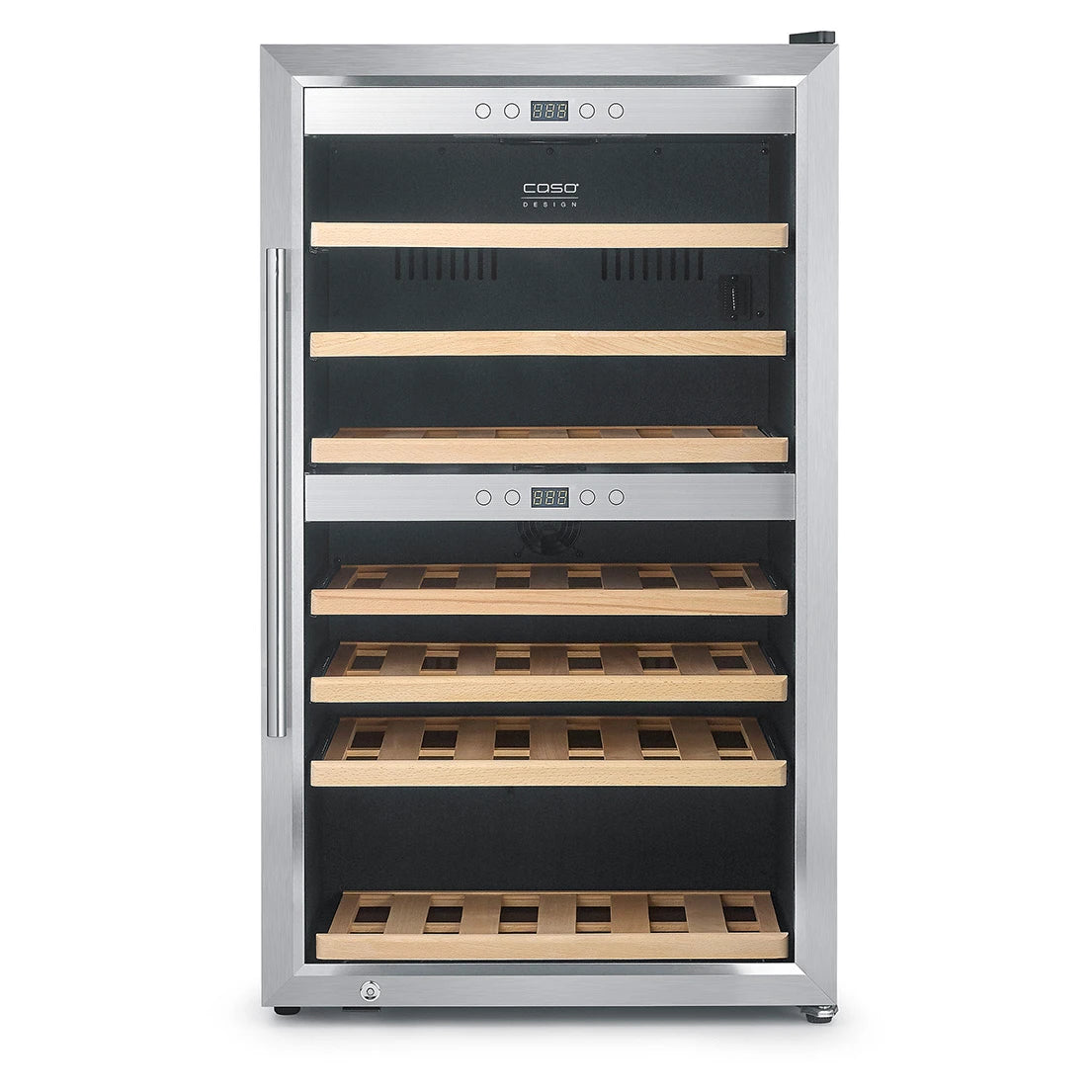Freistehender Weinkühlschrank CASO Design WineComfort 660 Smart Frontansicht