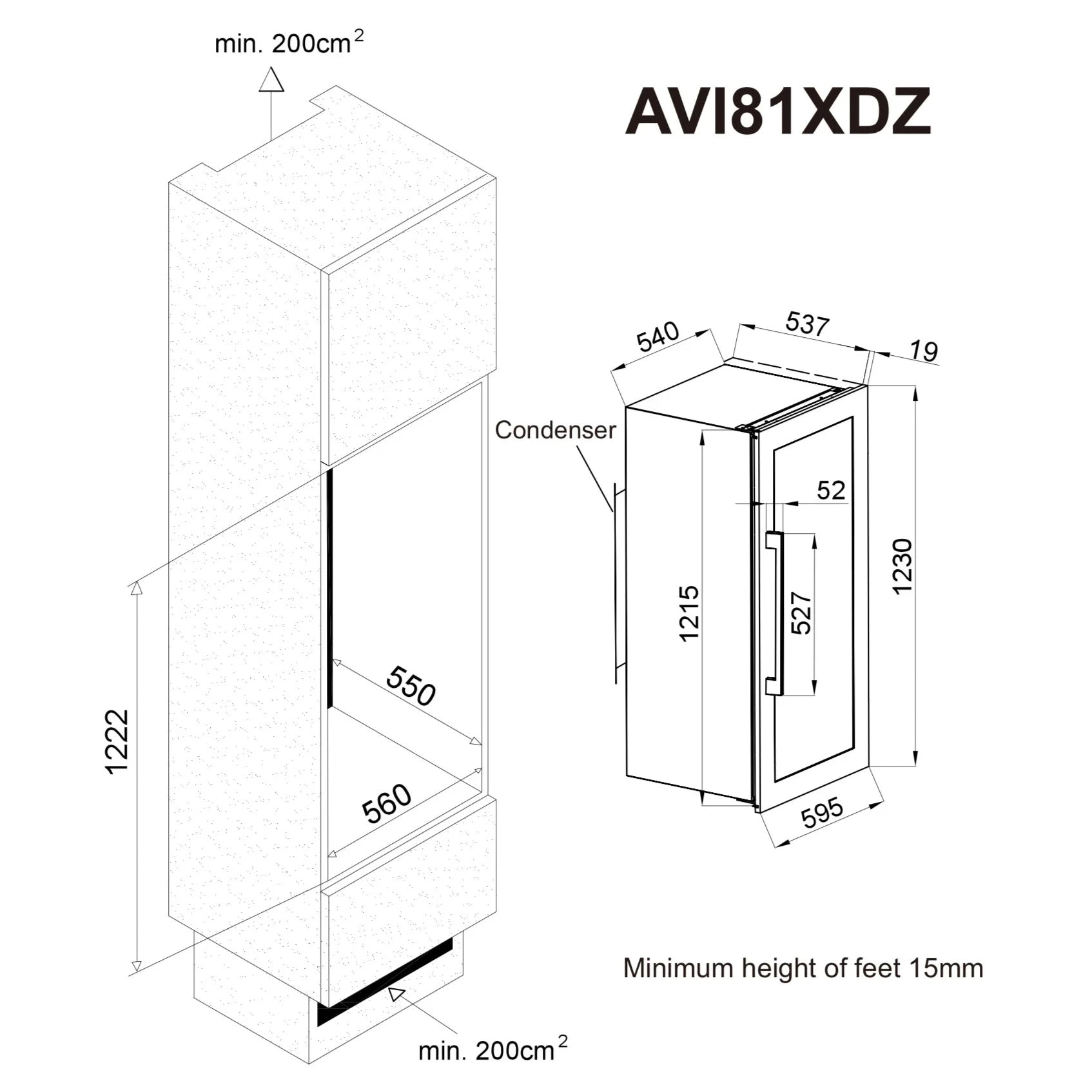 Weinkühlschrank 79 Flaschen Avintage AVI81XDZA
