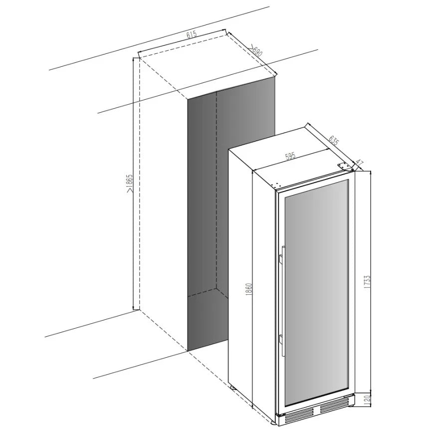 Wine Cooler 151 bottles Cavin Arctic Collection 151D Fullglass black