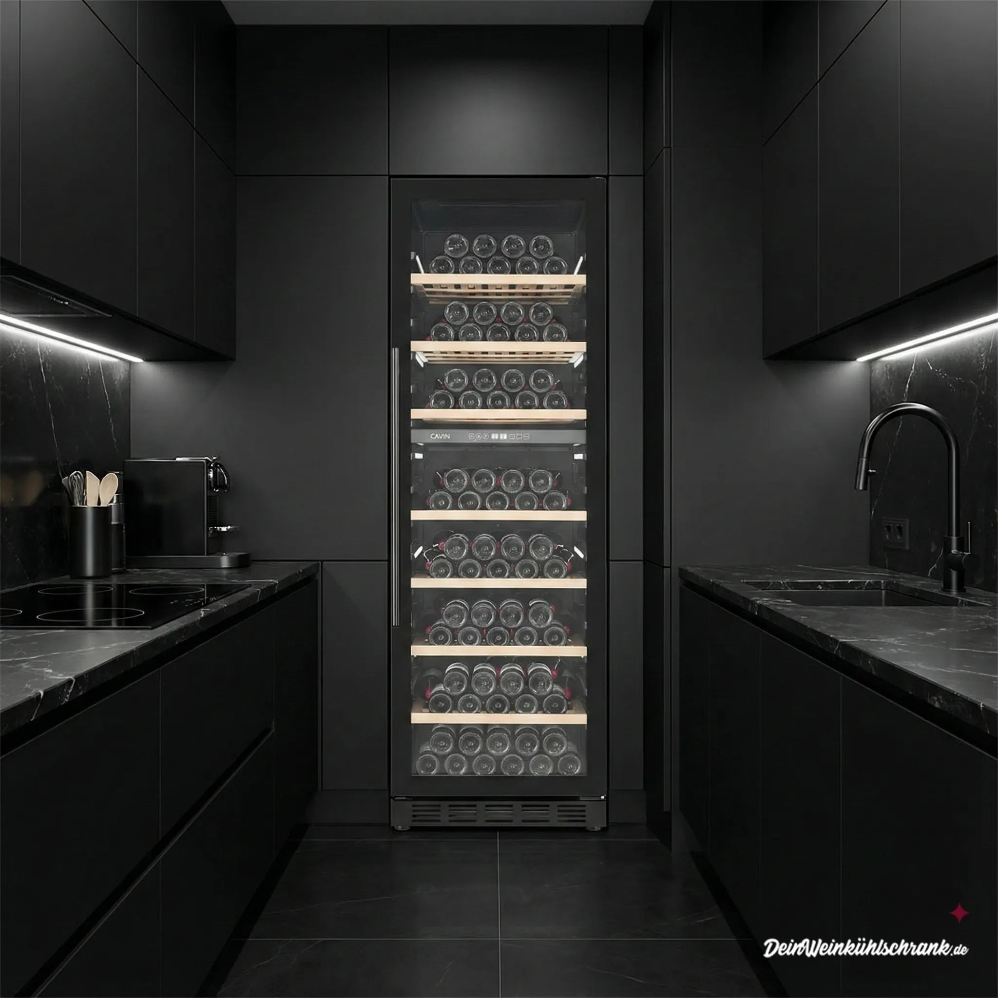 Wine Cooler 151 bottles Cavin Arctic Collection 151D Fullglass black