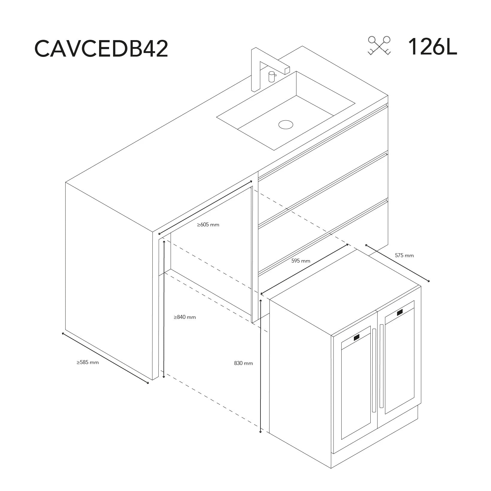 Wine cooler 42 bottles Les Petits Champs CAVCEB42