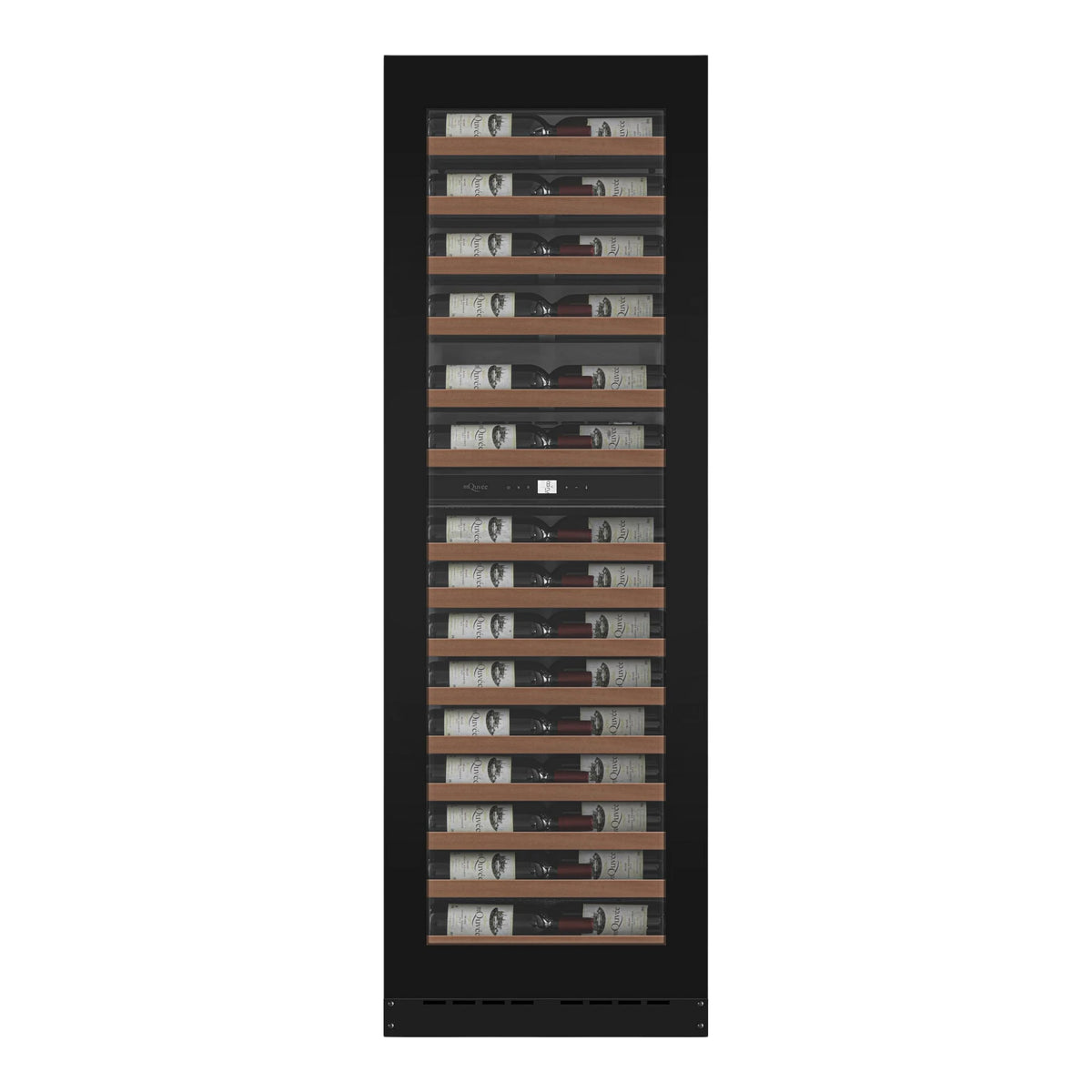 Weinkühlschrank mQuvée WineCave Slim 182D Fullglass Black Frontansicht geschlossen