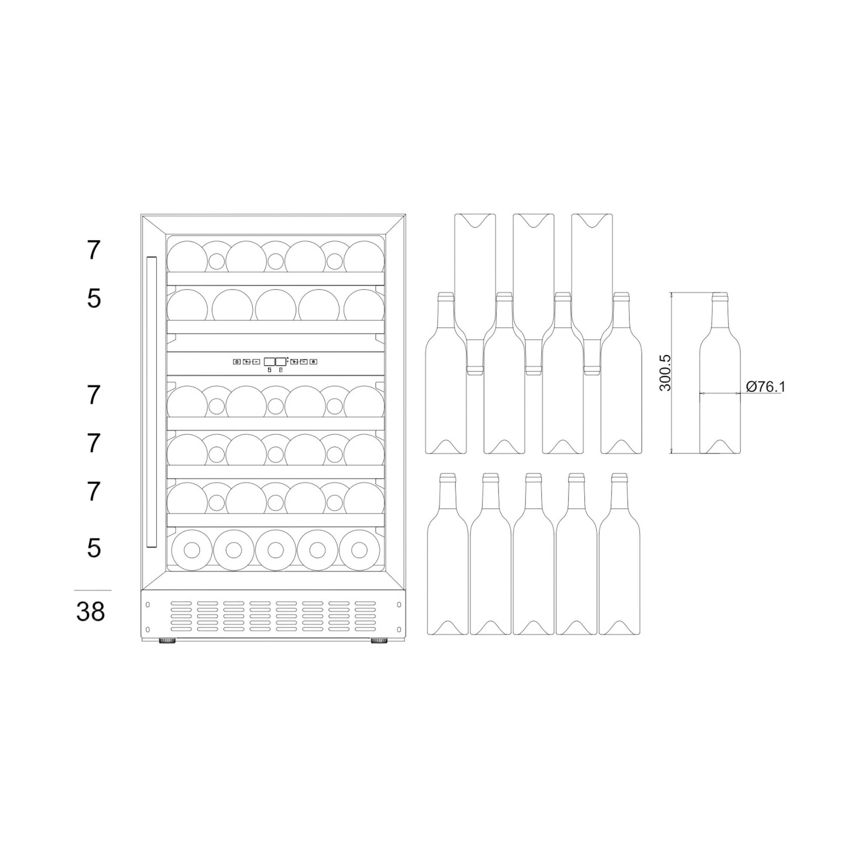 Weinkühlschrank 38 Flaschen WineCave 700 50D Anthracite Black