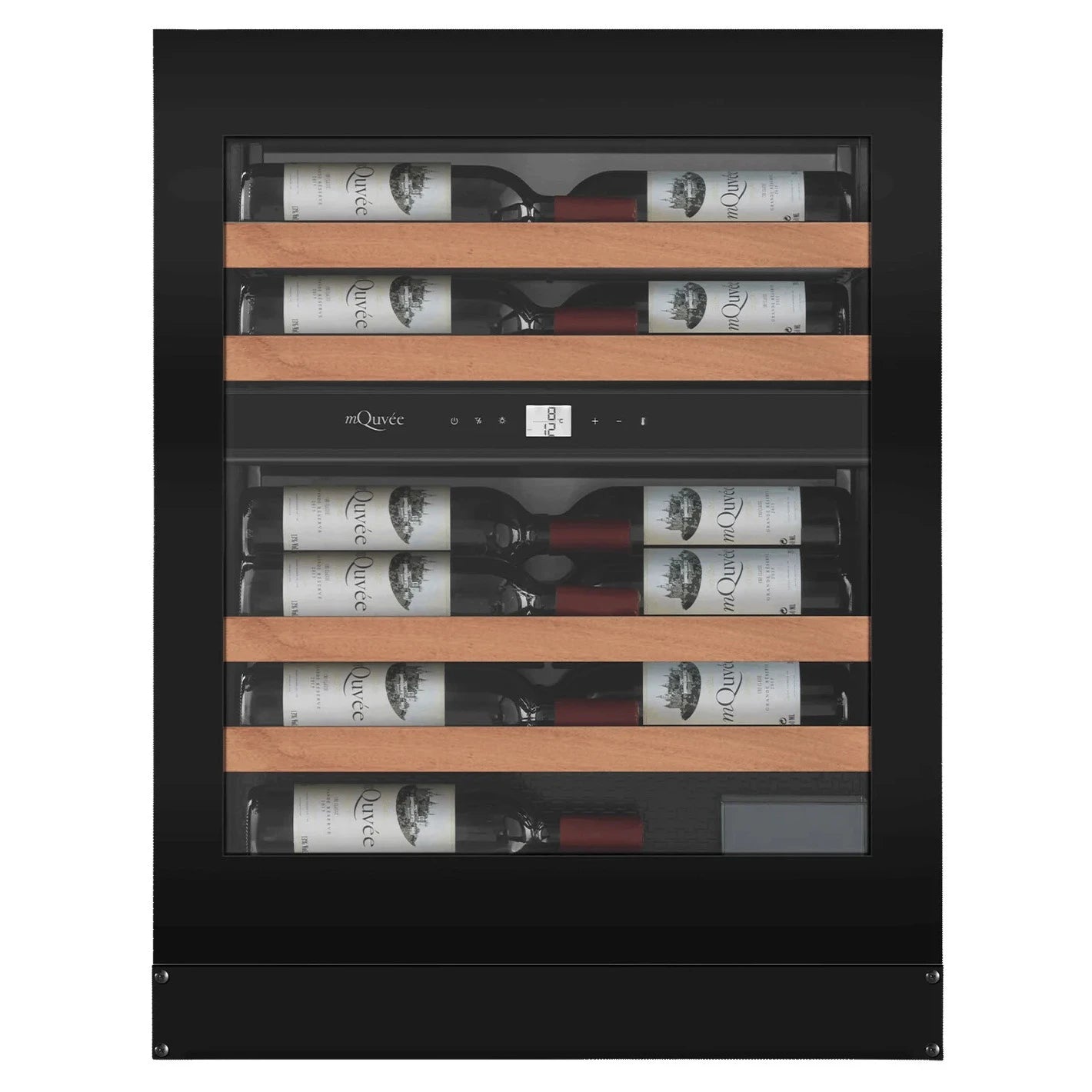 Weinkühlschrank 22 Flaschen mQuvée WineCave Exclusive 700 60D Slim FullGlass Black Push/Pull
