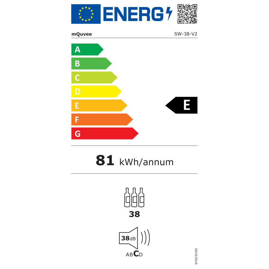 Weinkühlschrank 38 Flaschen WineExpert 38 Stainless energy label
